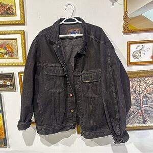 Vintage Men's Black Denim Jacket